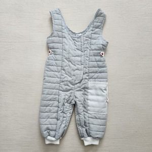 Vintage Grey Quilted Romper 12 months